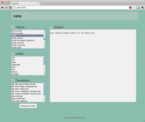 Select the desired database table